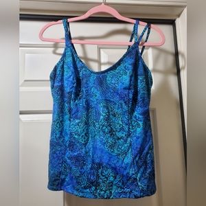 Miraclesuit tankini top only Size 14, blues
